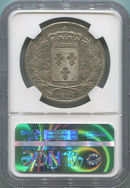 1829 B France Silver 5 Franc. NGC AU53 Image 2