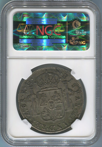 1821ZS RG Mexico 8 Reale. Zacatecas KM-111.5 NGC XF45 Image 2