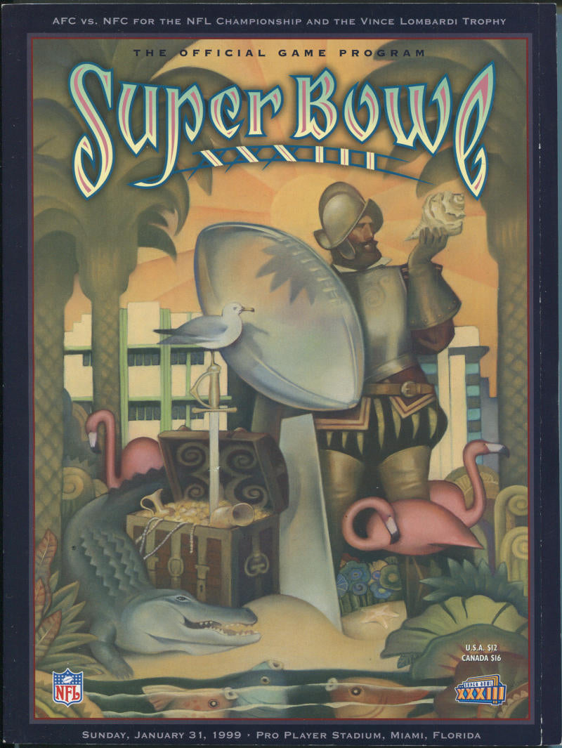 1999 Super Bowl XXXIII Program. Broncos VS Falcons Image 1