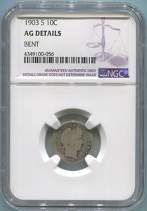 1903 S Barber Dime. NGC AG Details