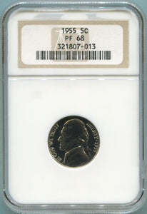 1955 Jefferson Nickel. NGC PF68 Image 1