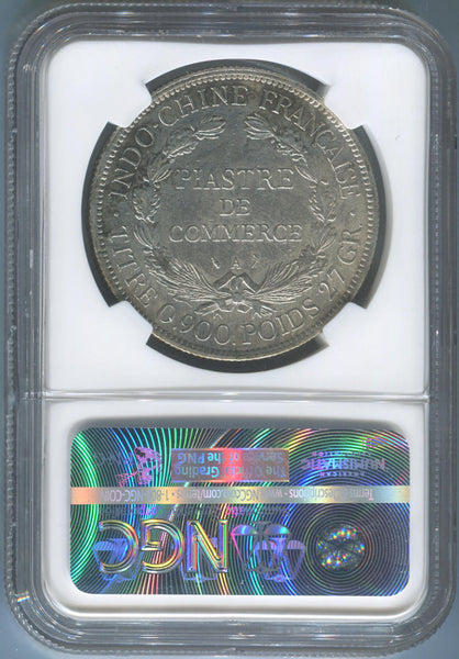 1900 A F.I. China 1 Piastre NGC AU Details Image 2