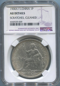 1900 A F.I. China 1 Piastre NGC AU Details Image 1