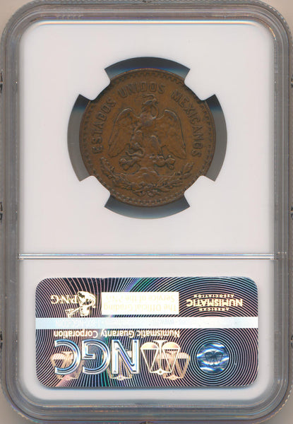 1930 MO Mexico 5 Centavos. Square O. NGC XF45 Brown Image 2