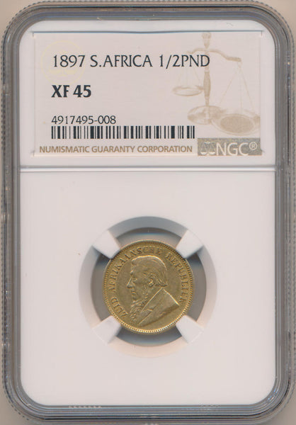 1897 South Africa 1/2 Pond, NGC XF45 Image 1