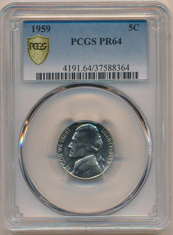 1959 Proof Jefferson Nickel. PCGS PR64