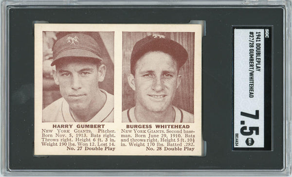 1941 Doubleplay Gumbert Whitehead. SGC 7.5 NM+ Image 1