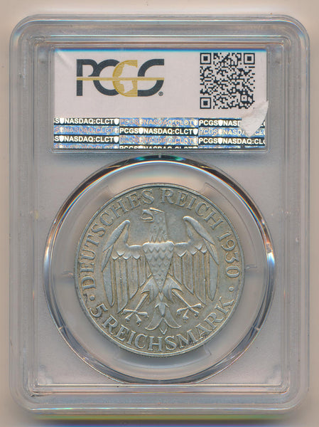 1930 F Germany 5 Mark. Weimar Rep. PCGS AU53 Image 2