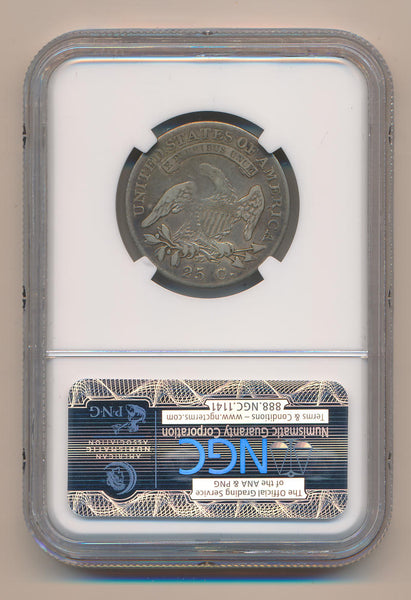 1825/4 Bust Quarter, B-3. NGC F15 Image 2