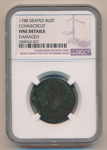 1788 Draped Bust Connecticut Colonial NGC Fine Details Image 1