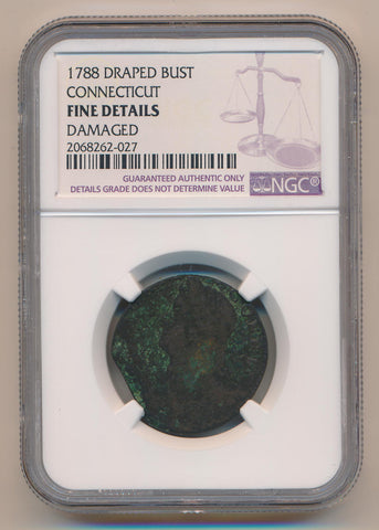 1788 Draped Bust Connecticut Colonial NGC Fine Details Image 1