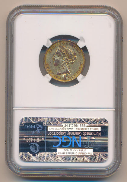 1850s New York NY Professor Johnson Hard Times Token. NGC AU Details Image 2