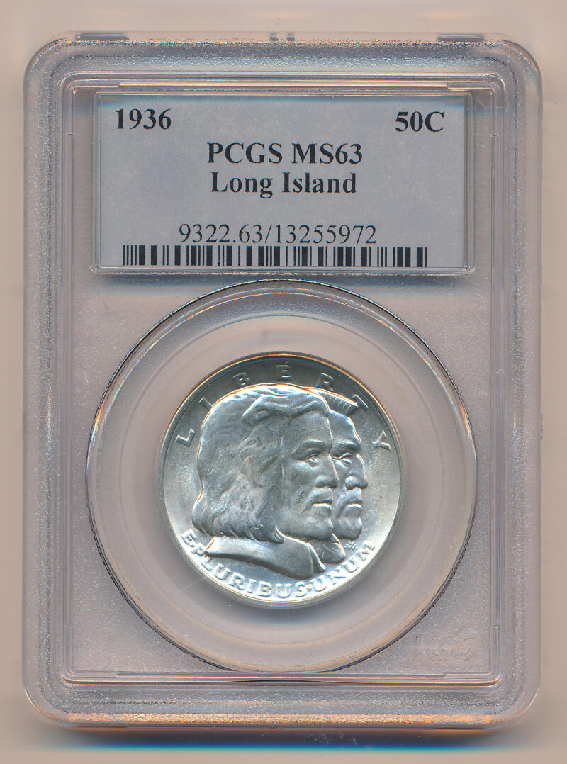 1936 Long Island Commemorative Half Dollar, PCGS MS63