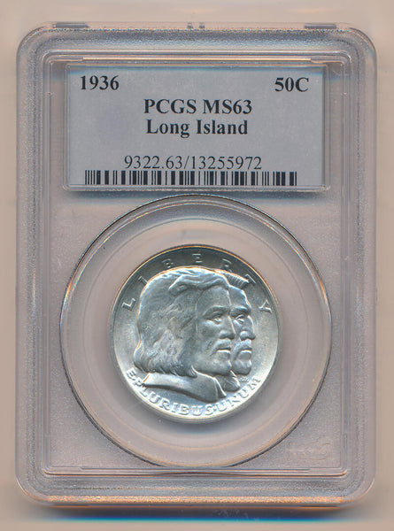 1936 Long Island Commemorative Half Dollar, PCGS MS63