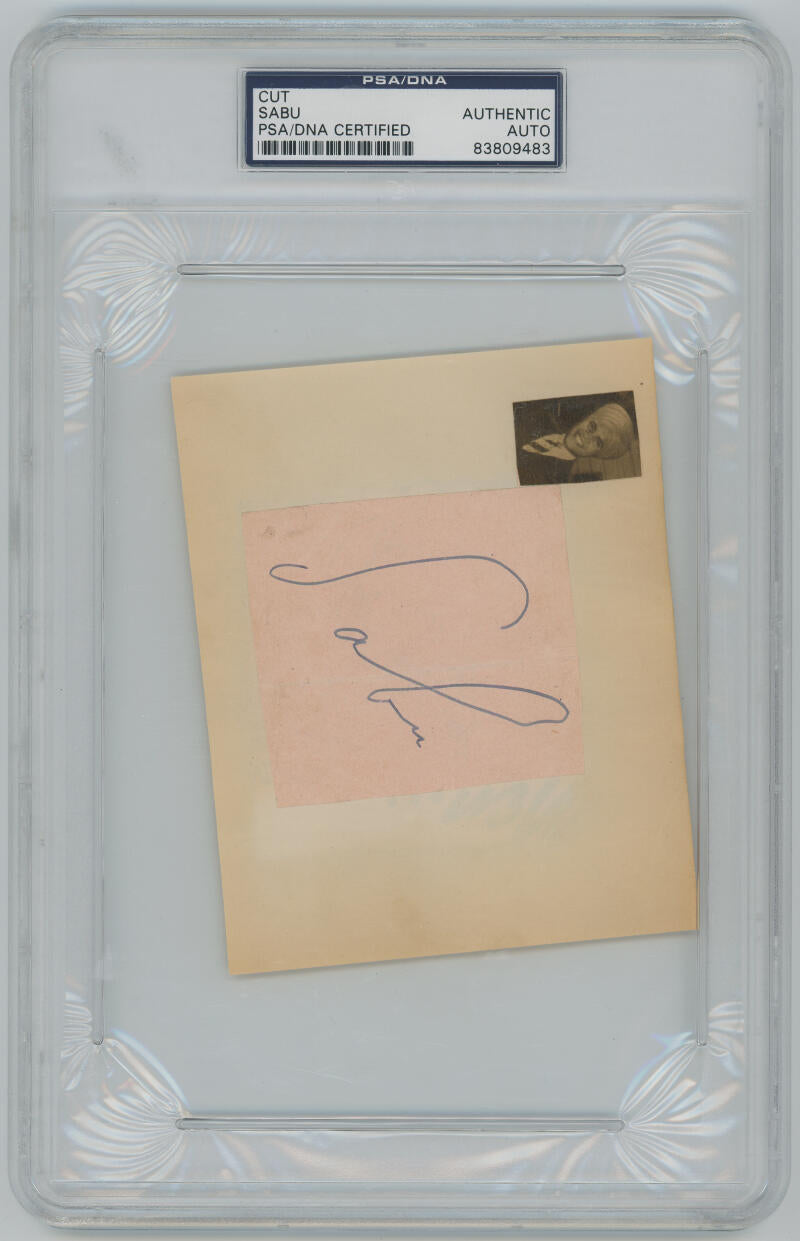 Rare Sabu Dastagir Signed Cut Autograph. PSA Image 1