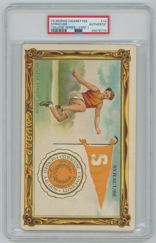 1910-11 Syracuse #14 T6 Murad Tobacco Premium Large College Series Type 1 PSA  Image 1