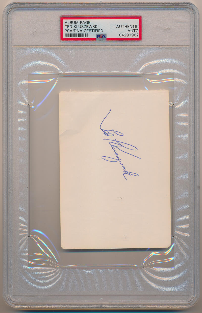 Ted Kluszewski Signed Album Page. Mint Condition. PSA Image 1