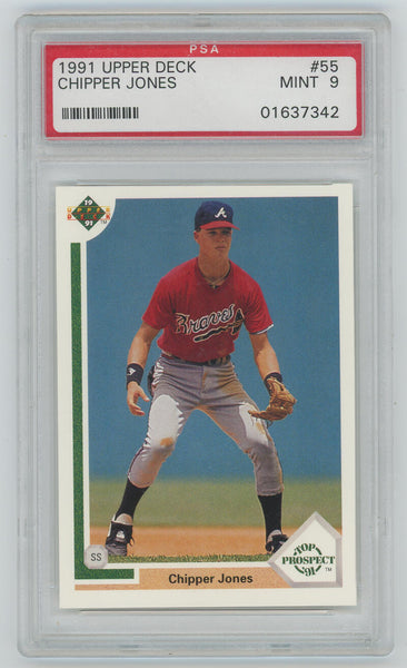 Chipper Jones 1991 Upper Deck Rookie # 55 PSA 9 Image 1