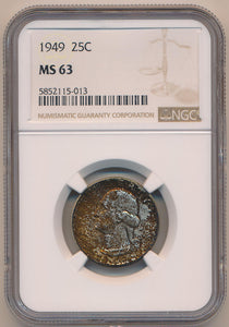 1949 Washington Quarter. NGC MS63 Image 1