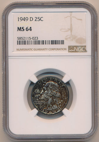 1949 D Washington Quarter. NGC MS64 Image 1