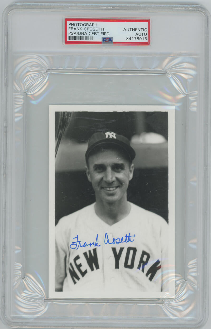 Frank Crosetti Signed Photograph. PSA Image 1