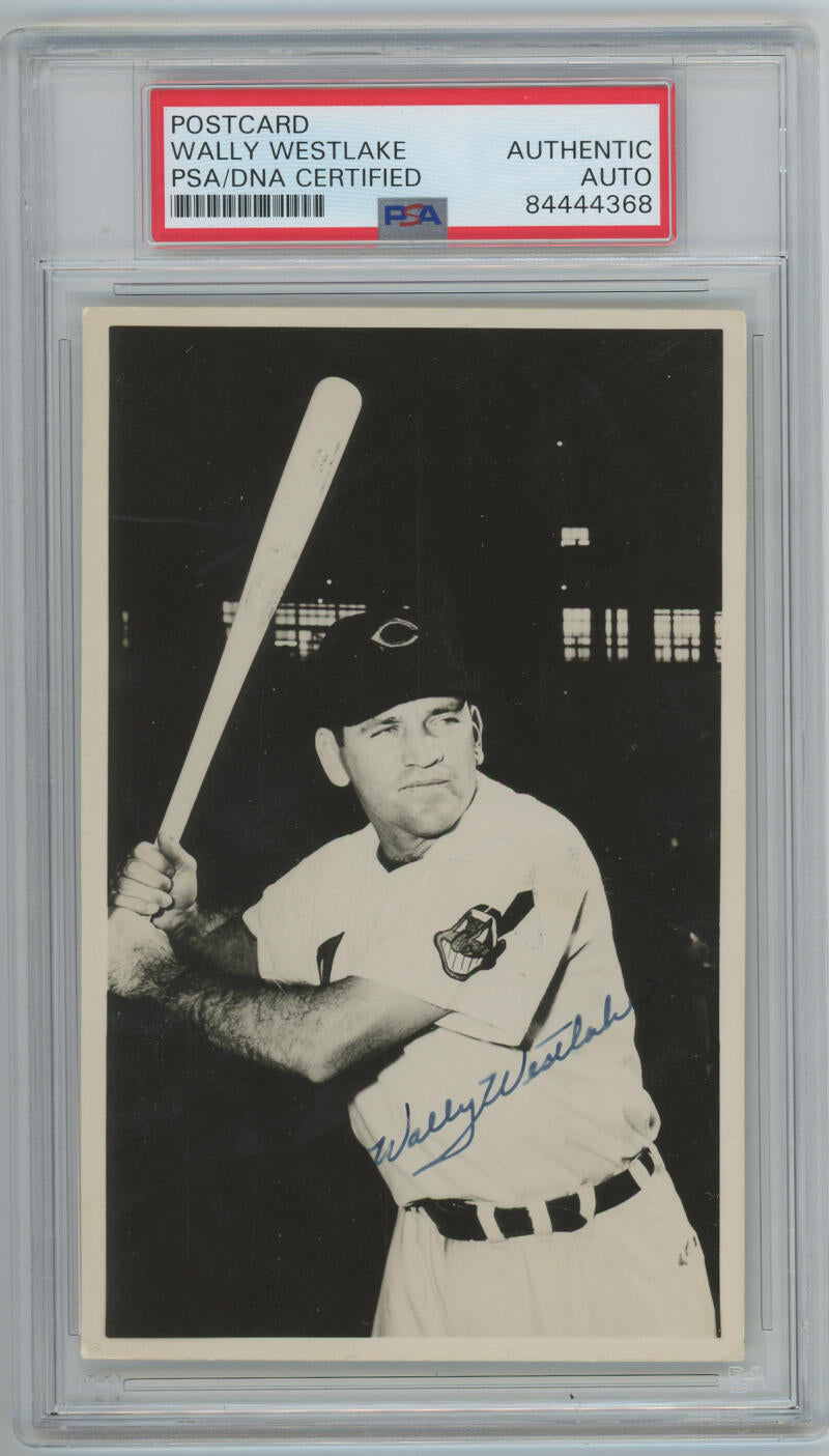 1954 Wally Westlake Signed Autograph Photo Postcard. PSA Image 1