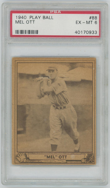 1940 Play Ball Mel Ott #88 PSA 6 Image 1