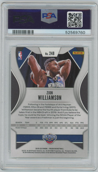 2019 Panini Prizm #248 Zion Williamson. PSA 10 Image 2