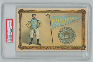 1910-11 MICHIGAN #18 T6 Murad Tobacco Premium Large College Series Type 2 PSA  Image 1