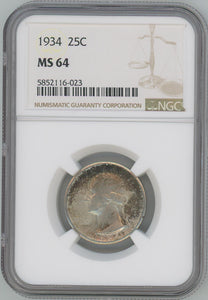 1934 Washington Quarter. NGC MS64 Image 1