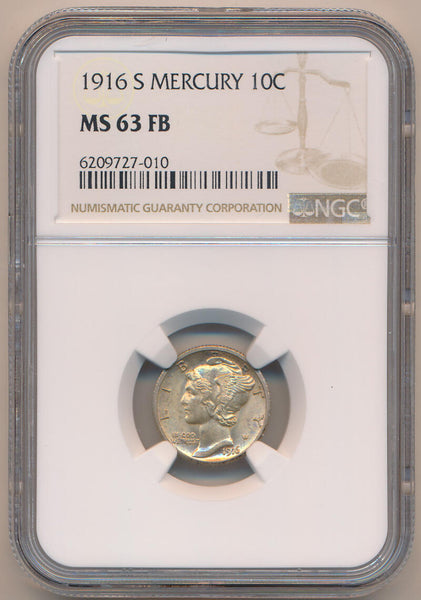 1916 S Mercury Dime, NGC MS63 Full Bands Image 1