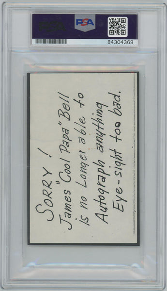 James Cool Papa Bell Signed Autograph. PSA Image 2