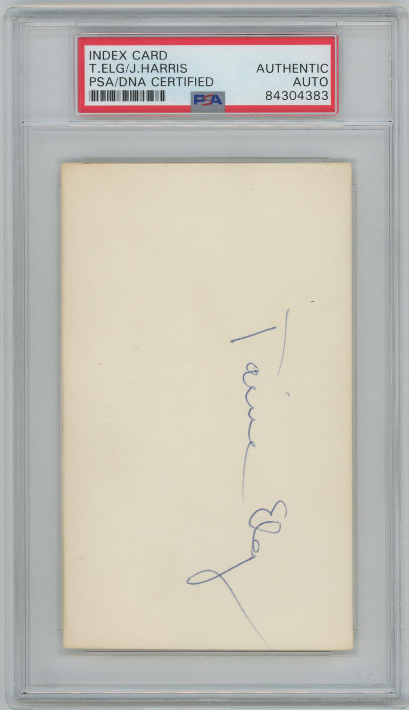 Tiana Elg and Julie Harris Signed Index Card. PSA Image 1