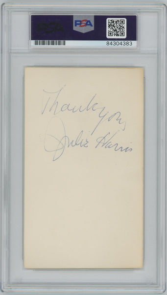 Tiana Elg and Julie Harris Signed Index Card. PSA Image 2