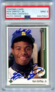 1989 Ken Griffey Jr Upper Deck Star Rookie Auto, Signed & Inscribed HOF 16. PSA Mint 9 Image 1