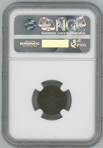 1822 V Italy 1 Cent. Lombardy-Venetia. NGC VF25 Image 2