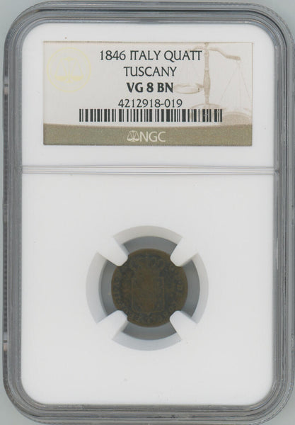 1846 Italy Quatt. Tuscany. NGC VG8 Image 1