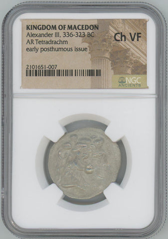 Kingdom of Macedon Tetradrachm. Alexander 3rd. Hercules + Zues. NGC Choice VF Image 1