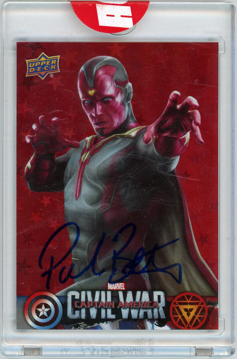 Marvel Vision Paul Bettany Signed Upper Deck. PMG Ace Auto. JSA Image 1