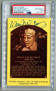 Willie McCovey HOF Hall of Fame Signed Plaque Postcard. PSA Image 1