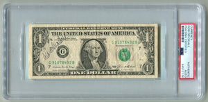 Don Drysdale Signed $1 Dollar Bill Autograph. Auto PSA Image 1