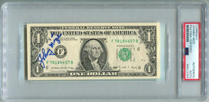 Johnny Mize Signed $1 Dollar Bill Autograph. Auto PSA Image 1