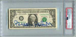 Brooks Robinson Signed $1 Dollar Bill Autograph. Auto PSA Image 1