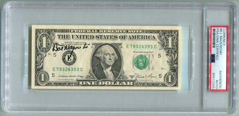 Bill Mazeroski Signed $1 Dollar Bill Autograph. Auto PSA Image 1