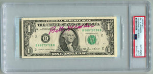 Billy Herman Signed $1 Dollar Bill Autograph. Auto PSA Image 1