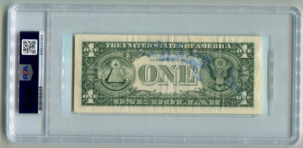 Catfish Hunter Signed $1 Dollar Bill Autograph. Auto PSA Image 2