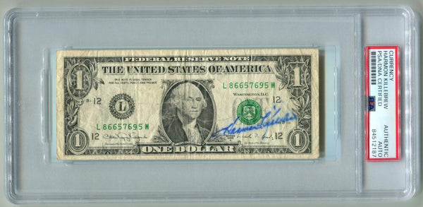 Harmon Killebrew Signed $1 Dollar Bill Autograph. Auto PSA Image 1