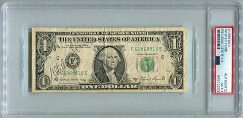 Whitey Ford Signed $1 Dollar Bill Autograph. Auto PSA Image 1