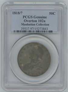 1818/7 Bust Half Dollar, PCGS Genuine. Overton 102a Image 1