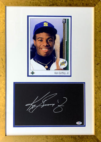 Rare Ken Griffey Jr Signed Star Rookie Autograph Display, Massive Signature. PSA Image 1